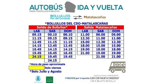 AUTOBÚS BOLLULLOS-MATALASCAÑAS VERANO 2024