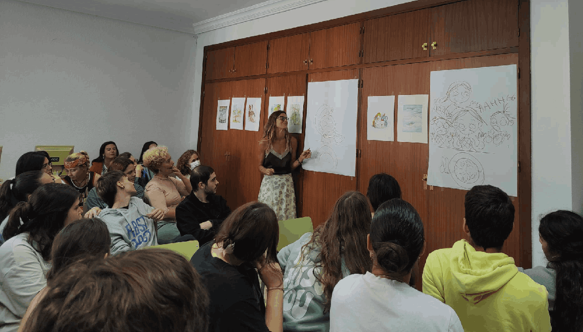 ENCUENTRO CON LA ILUSTRADORA MALAGUEÑA CRISTINA PELÁEZ EN EL DÍA DE LAS BIBLIOTECAS