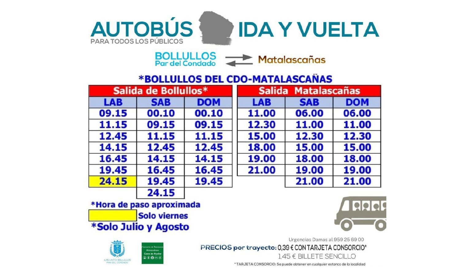 AUTOBÚS BOLLULLOS-MATALASCAÑAS VERANO 2024