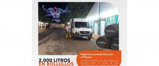 BOLLULLOS RECICLA 2.000 LITROS DE ACEITE USADO DURANTE LA FERIA