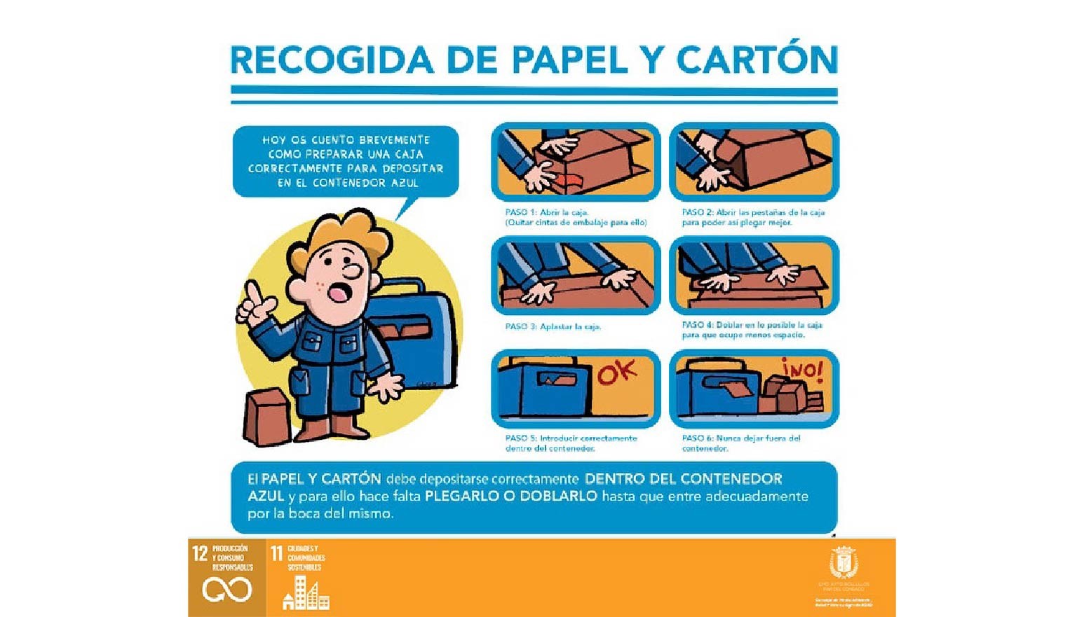 EL AYUNTAMIENTO DE BOLLULLOS SOLICITA COLABORACIÓN EN EL RECICLAJE DE PAPEL Y CARTÓN