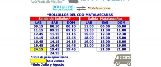 AUTOBÚS BOLLULLOS-MATALASCAÑAS VERANO 2024